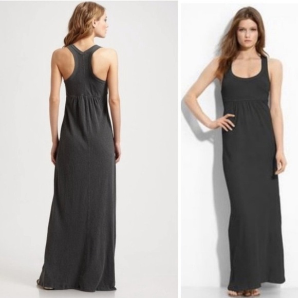 Standard James Perse Racerback Babydoll Tank Maxi Dress Grey Sz 1/Small Minimal